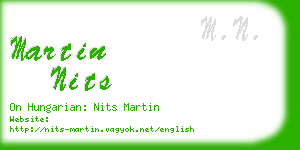 martin nits business card